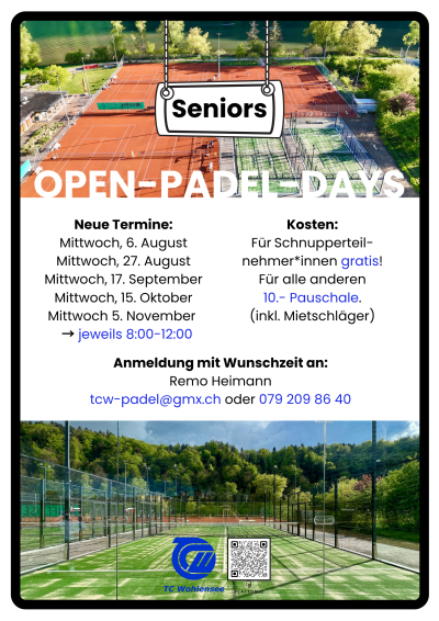 Open-Padel-Day für Senioren Ü50