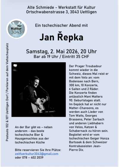 Konzert Jan Řepka Velotour 2026 / Tschechischer Abend 
