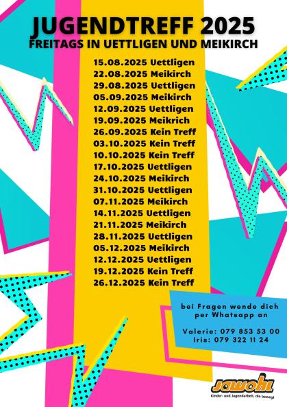 Öffnungszeiten Jugendtreff Uettligen, Meikirch