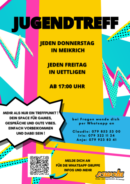 Öffnungszeiten Jugendtreff Uettligen, Meikirch